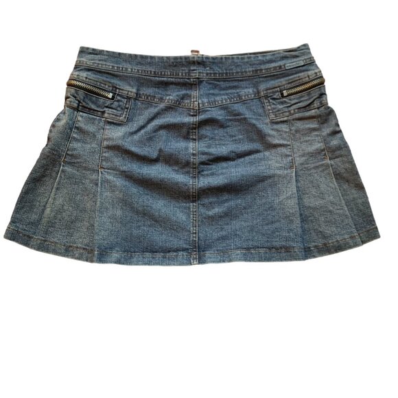 REQUEST - Denim - Blue Jeans Mini pleated skirt with zip details - medium - Picture 8 of 12
